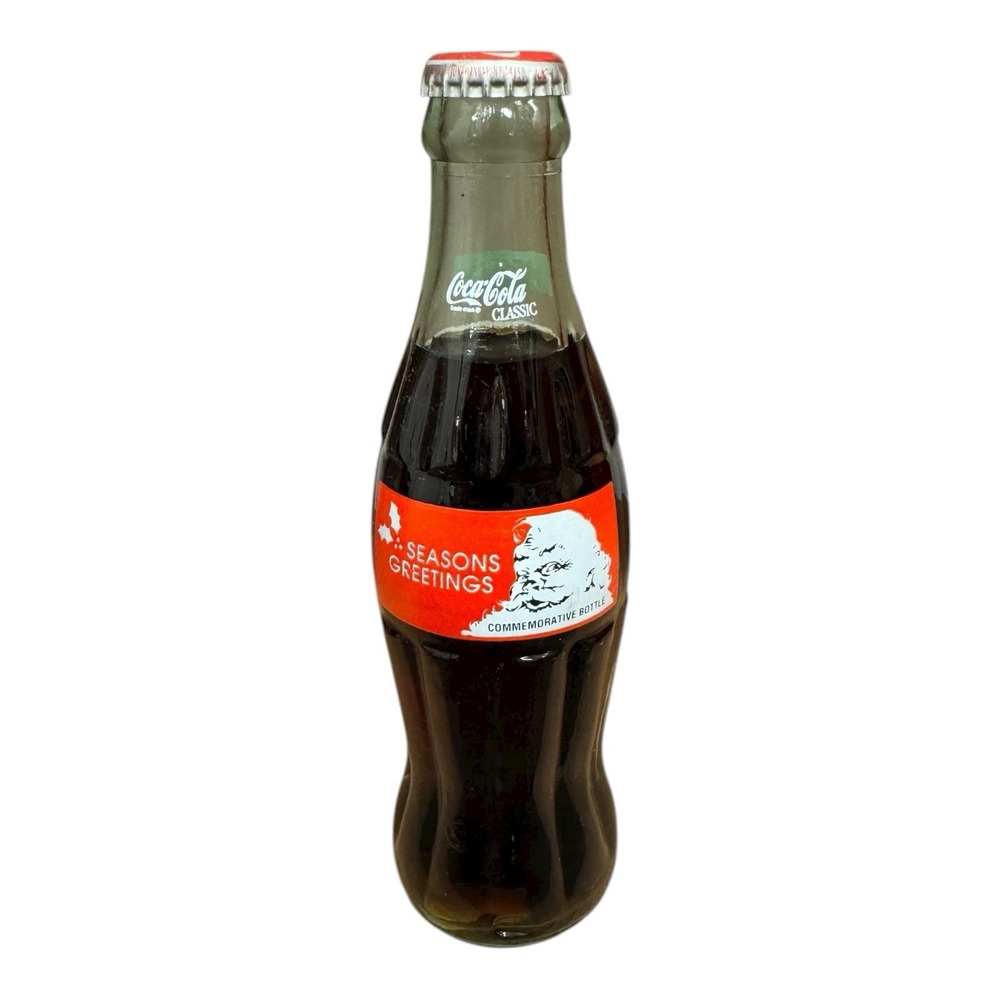 Coca Cola 1991 Seasons Greetings Commemorative Bottle Full of Coke Classic New